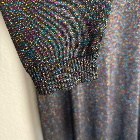 Lane Bryant NWT Glitter Metallic Long Sleeve Dress 14/16 - Stretchy, Festive - Picture 4 of 11